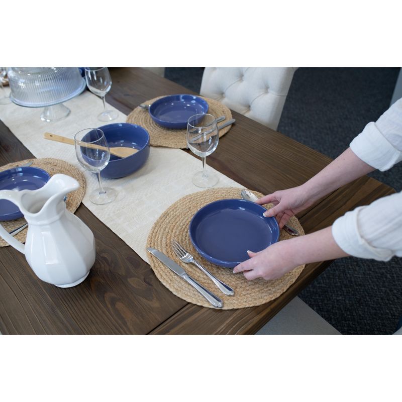 Elanze Designs Bistro Glossy Ceramic 8.5 inch Dinner Bowls Set of 4, Violet Purple, 5 of 7