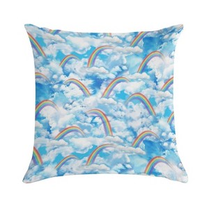 Bright Rainbow Sky Pillow Covers 18x18 Decorative Throw Pillows Soft Square Cushion Covers for Couch Sofa Bedroom - 1 of 1