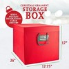 Hold N' Storage - Christmas Ornament Storage Container Box with Dividers - Stores up to 72-3" Ornaments with 3 Removable Trays with Separators - Red - 3 of 4