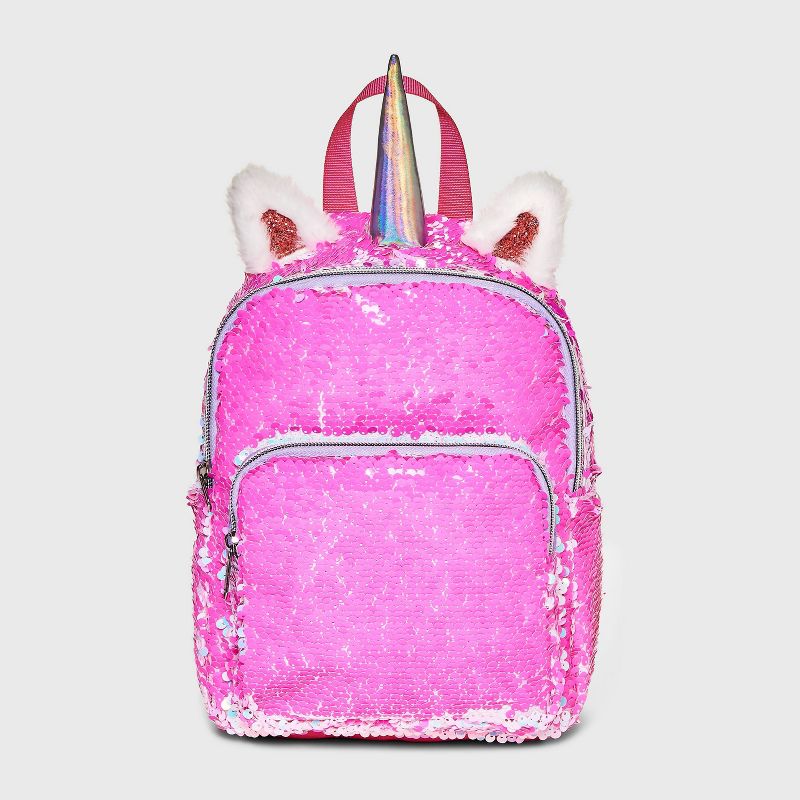 Kids&#39; 7&#34; Unicorn Flip Sequin Mini Backpack - Cat &#38; Jack&#8482; Pink, 5 of 7