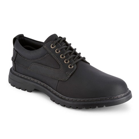 Dockers Mens Warden Leather Rugged Casual Oxford Shoe with Stain Defender,  Black, Size 8