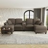 Polibi U-Shaped Corduroy Sectional Sofa with Hidden Storage Ottomans, USB Console & Cup Holders - 2 of 4