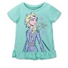 Disney Frozen Moana Princess Tiana Floral Peplum T-Shirt and French Terry Shorts Outfit Set Toddler to Big Kid - 2 of 4
