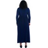 24seven Comfort Apparel Long Sleeve V Neck Side Slit Plus Size Maxi Dress - image 3 of 4