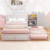Infans Full Wooden Platform Bed with Trundle Storage Headboard Pull Out Shelves White - 3 of 4