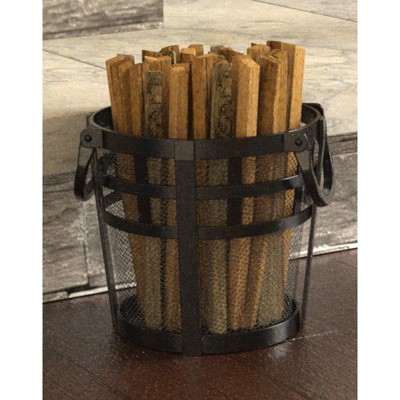 Panacea Open Hearth Black Antique Steel Log Carrier
