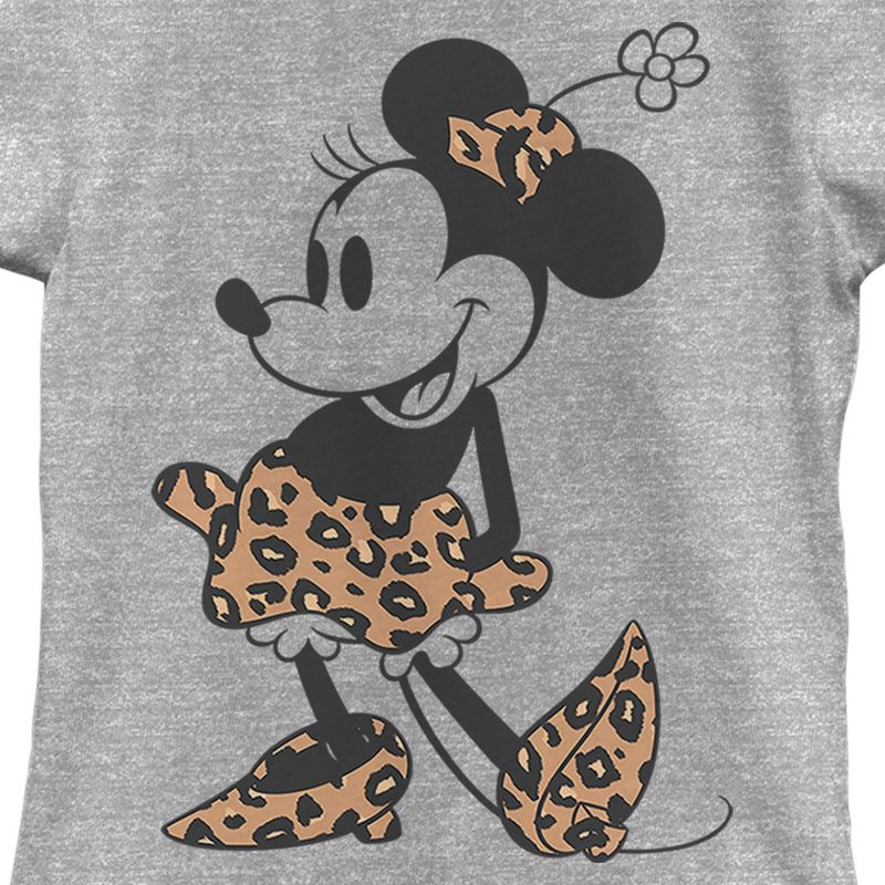 Girl's Minnie Mouse Leopard Outfit T-Shirt, 2 of 4