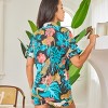 ADR Women's Soft Cotton Knit Jersey Pajamas Lounge Set, Short Sleeve Top and Shorts with Pockets - 3 of 4