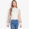 Anna-Kaci Women's Mock Neck Long Sleeve Top Sequin Detail Ribbed Knit Pullover - 2 of 4