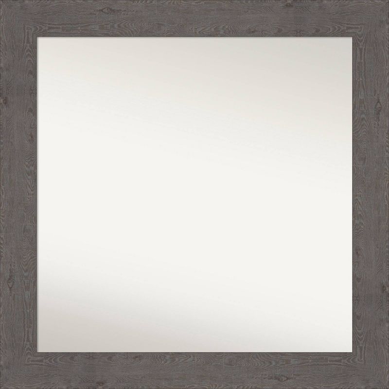 32&#34; x 32&#34; Non-Beveled Rustic Plank Gray Wall Mirror - Amanti Art, 1 of 11