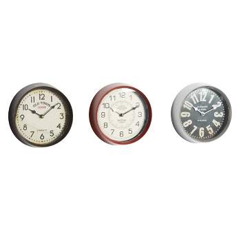 Set of 3 Metal Wall Clocks - Olivia & May