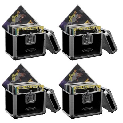 Odyssey 12 Inch LP Vinyl Records Stacking Utility Krom Transport Case (4 Pack)