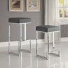 Modern Chrome Counter Height Stool with Upholstered Seat, Plush Comfort, Sleek Contemporary Design for Kitchen Island - 3 of 4