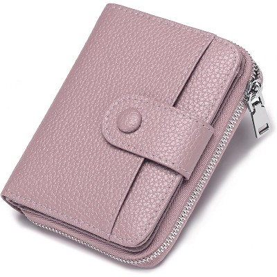 BEAFUP Small Wallet for Women - RFID Blocking Credit Card Holder Bifold Zipper Pocket Wallet with ID Window