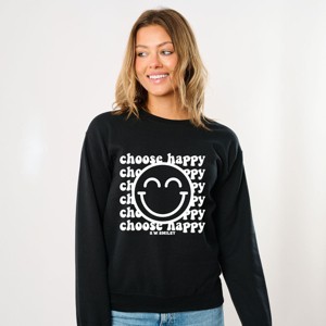 Simply Sage Market S.W.Smiley Choose Happy Smiley Face Sweatshirt - 1 of 4