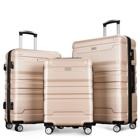 3 Pcs Luggage Set, Abs Hardshell Expanable Spinner Suitcase With Tsa ...