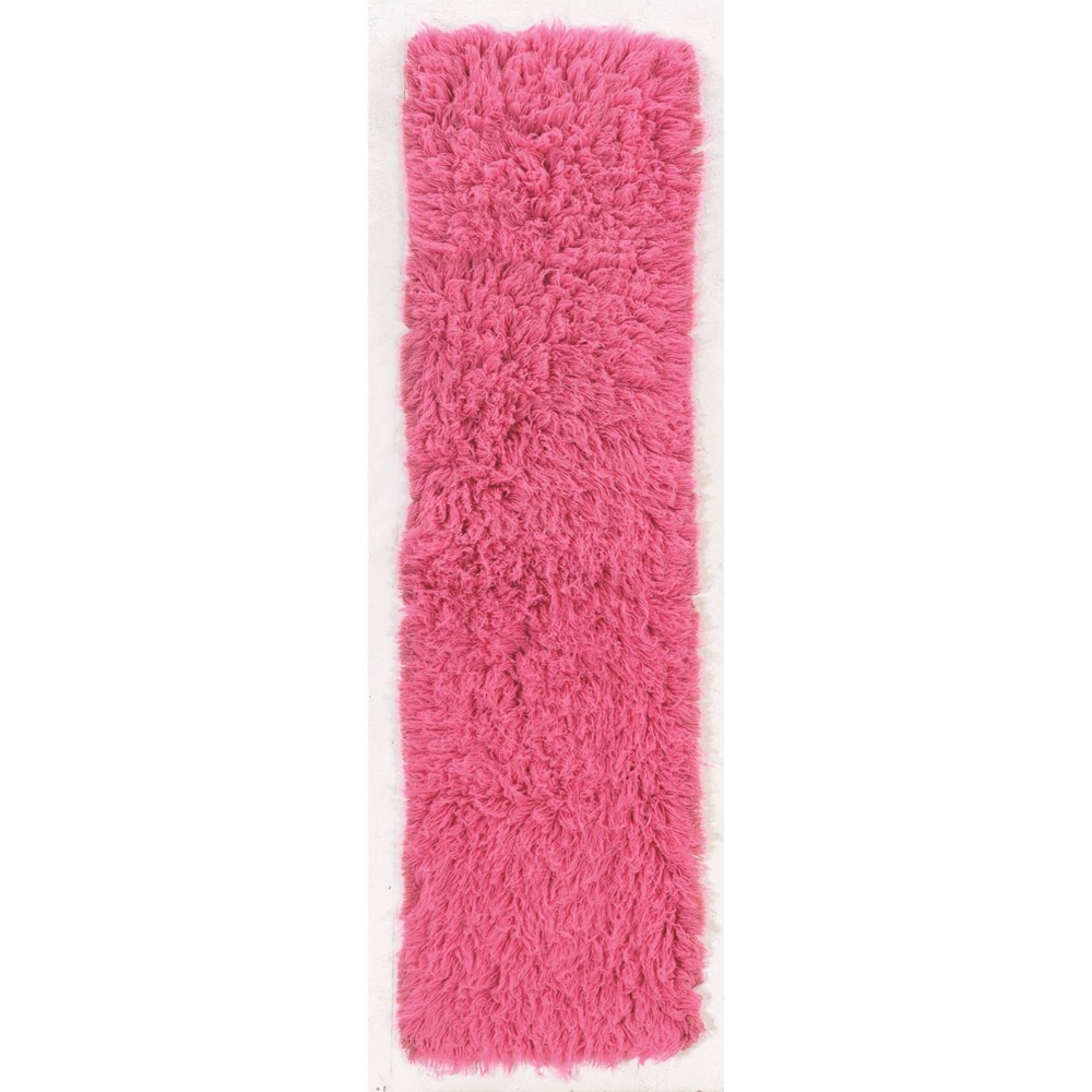 2'x8' Runner New Flokati Rug Fuchsia - Linon