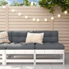 vidaXL Garden Middle Sofa White Solid pine wood Medium Modular - 3 of 4