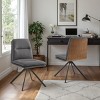 Art Leon Modern Fabric 360 Degrees Swivel Armless Office Chairs with Metal Legs, Set of 2 - 2 of 4