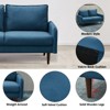 Velvet Sofa Mid-Century Modern Couch with Wooden Legs for Living Room - 3 of 4