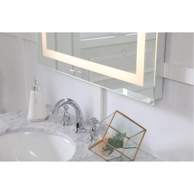 Rectangular Silver LED Bathroom Vanity Mirror