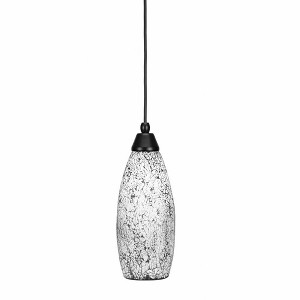 Toltec Lighting Any 1 - Light Pendant in  Matte Black with 5.5" Black Fusion Shade - 1 of 1