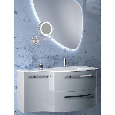Neo Modern Chrome LED Wall Mounted Magnifying Mirror