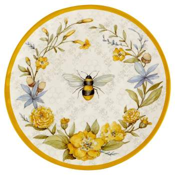 Set of Four Snack Sized Mini Bee Plates 5”