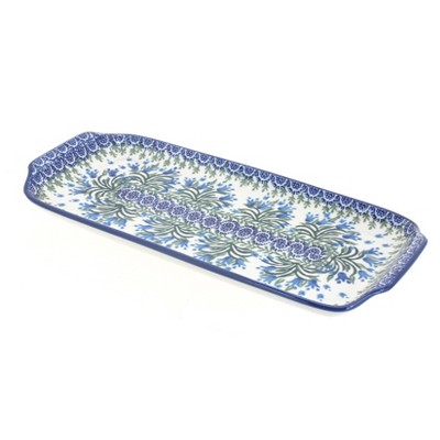Blue Rose Polish Pottery 410 Ceramika Artystyczna Bread Tray