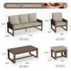 EAGLE PEAK Natural Cedar Wood Conversation Set, Outdoor Patio Furniture with 2 Ottomans and Coffee Table - 2 of 4