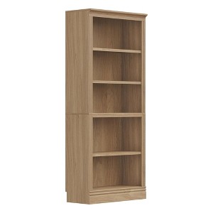 VAUXHILL & CO. Halston Standard Bookcase, Adjustable Storage Open Display Shelving Unit for Home & Office, 31.49”L x 13.77”W x 72.8”H, Oak - 1 of 4