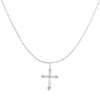 Haus of Brilliance Silver Round Cut Diamond Accent Cross Pendant Necklace - 3 of 4
