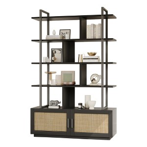 5-Tier Bookshelf with Storage Cabinet and Door, 71.1 Inch Tall Industrial Bookcase with Open Shelves for Living Room Bedroom - 1 of 4