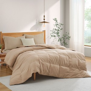 Peace Nest Light&All-Season Warmth White Goose Feather Down Comforter Duvet Dark Gray - 1 of 4