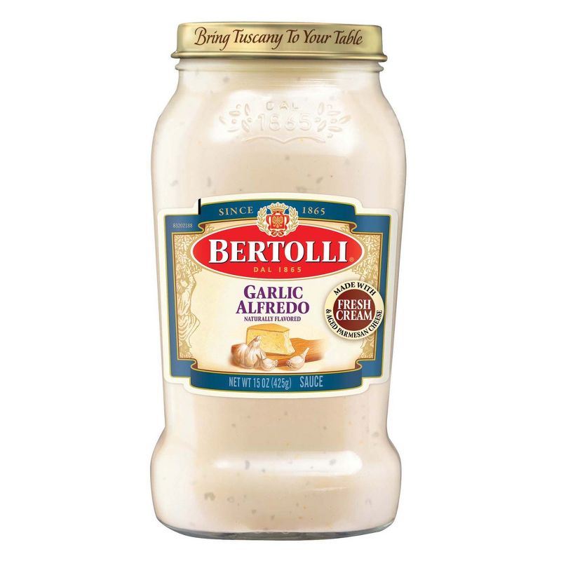 Bertolli Garlic Alfredo Sauce with Aged Parmesan Cheese - 15oz, 1 of 8