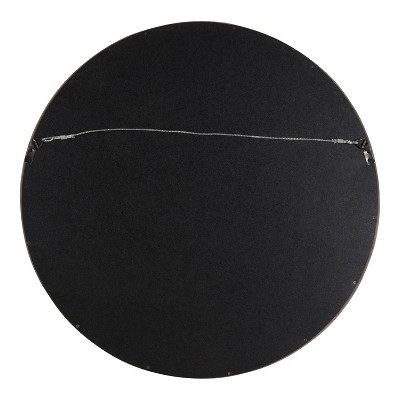 22" Gray Round Wood Frame Wall Mirror