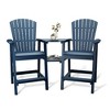 Patio HDPE Adirondack Chairs, Outdoor Tall Seating, for Deck, Balcony, Backyard, Patio Bar Stool Chair, Blue - 2 of 4