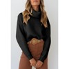 Womens Turtle Neck Ribbed Knit Pullover Casual Sweater Top - 2 of 3