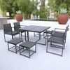 Mshliw 9-Piece Patio Dining Set with Space-Saving Rattan Chairs and Glass Table Top, Grey Wicker & Dark Grey Cushions for Outdoor and Indoor Use - 4 of 4