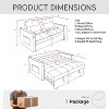 TiramisuBest 3 in 1 Velvet Sleeper Sofa Bed Adjustable Backrest Pull Out Couch with Armrests Storage Pockets and 2 Pillows for Living Room - 4 of 4