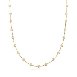 Ross-Simons 10.00 ct. t.w. Bezel-Set CZ Station Necklace in 18kt Gold Over Sterling - 1 of 4