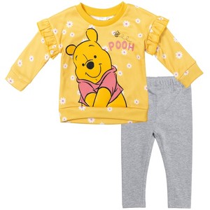 Disney Winnie the Pooh Baby Girls Pullover Fleece Sweatshirt and Leggings Outfit Set Infant - 1 of 4