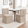 Set of 2 Modern Linen Dining Chairs with Padded Seat and Backrest, Upholstered Armless Dining Chairs for Dining Room or Kitchen-Panipeachy - 2 of 4