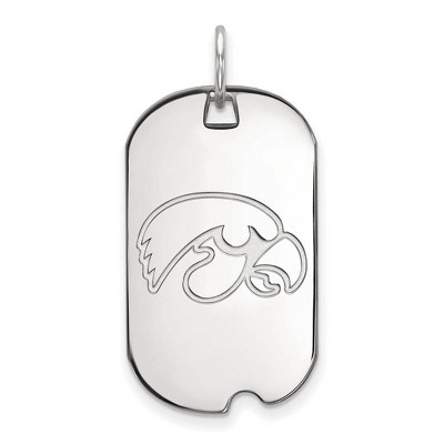 Black Bow Jewelry 10k White Gold Iowa Hawkeyes NCAA Pendant