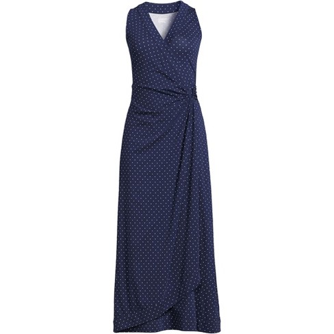 Lands' End Women's Light Weight Cotton Modal Sleeveless Surplice Maxi ...