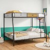 TiramisuBest Twin-over-Full Bunk Bed: Heavy-duty Sturdy Metal, Noise Reduced,Wooden Guardrail, Convenient for Three, No Box Spring, White - 4 of 4