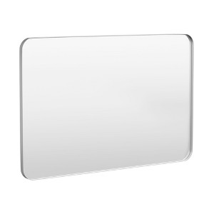 Tempered Glass Rounded Rectangle Framed Wall-Mounted Bathroom Vanity Mirror - 1 of 1