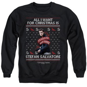 Men's The Vampire Diaries All I Want For Christmas Is Stefan Salvatore Crewneck Sweatshirt - 1 of 4
