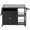 Ridstar 63.9 in. W Outdoor Kitchen Storage Island with Foldable Side Table for Patio & Backyard-Dark Brown - 4 of 4