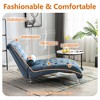 MOONMISS Velvet Chaise Lounge Indoor,Button-Tufted Upholstered Chaise Lounge Chair with Pillow for Bedroom Living Room Office - 3 of 4